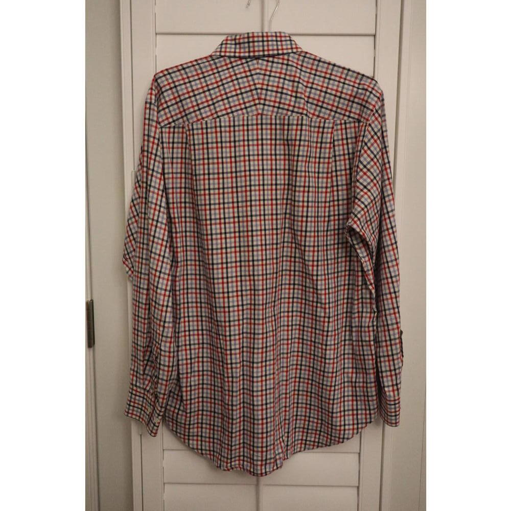 J. McLaughlin button down in red/white/blue plaid size Medium - Picture 6 of 6